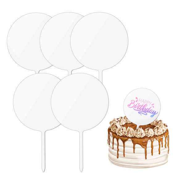 Cake Topper Blanks Set - US to US / White Round - TeckwrapCraft