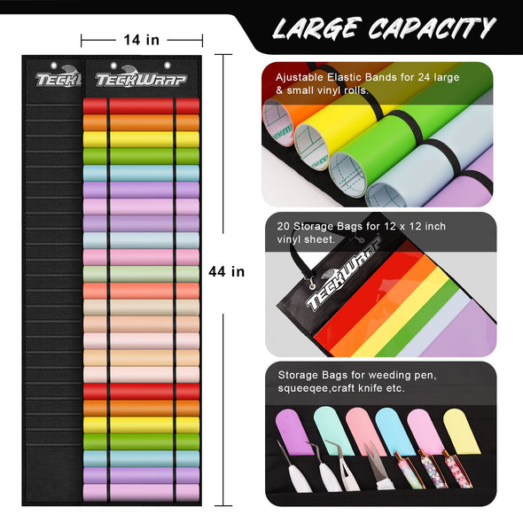 TeckWrapCraft Hanging Vinyl Roll Storage with 24 Compartments - TeckWrap Craft Europe