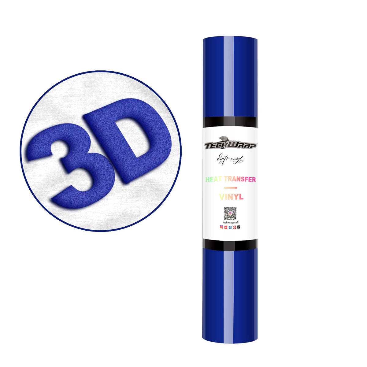 Iron On Puff Heat Transfer Vinyl Foil HTV Craft Vinyl Roll 3D - TeckWrap Craft Europe