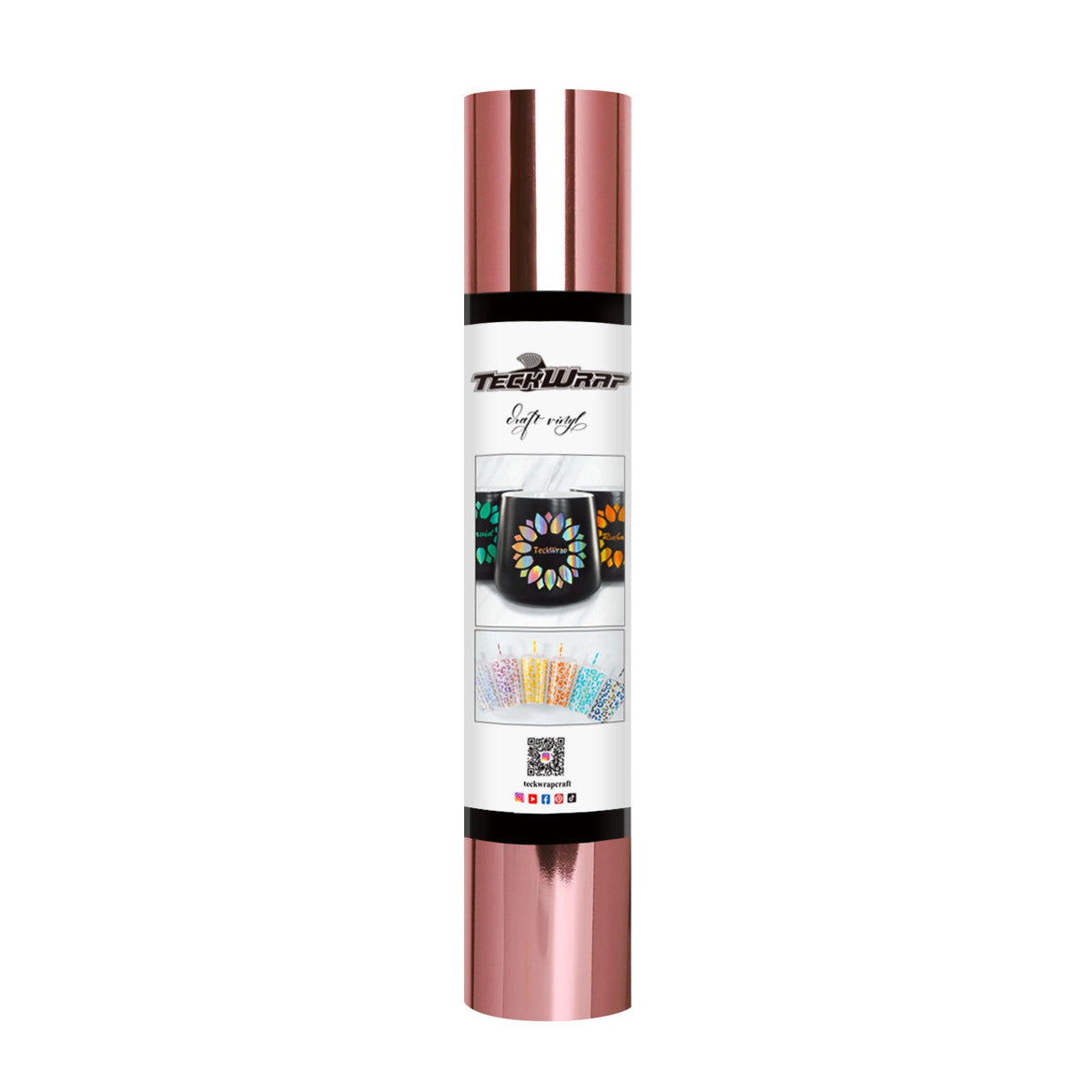 Mirror Chrome Adhesive Vinyl - US to US / 5ft / Rose Gold - TeckwrapCraft