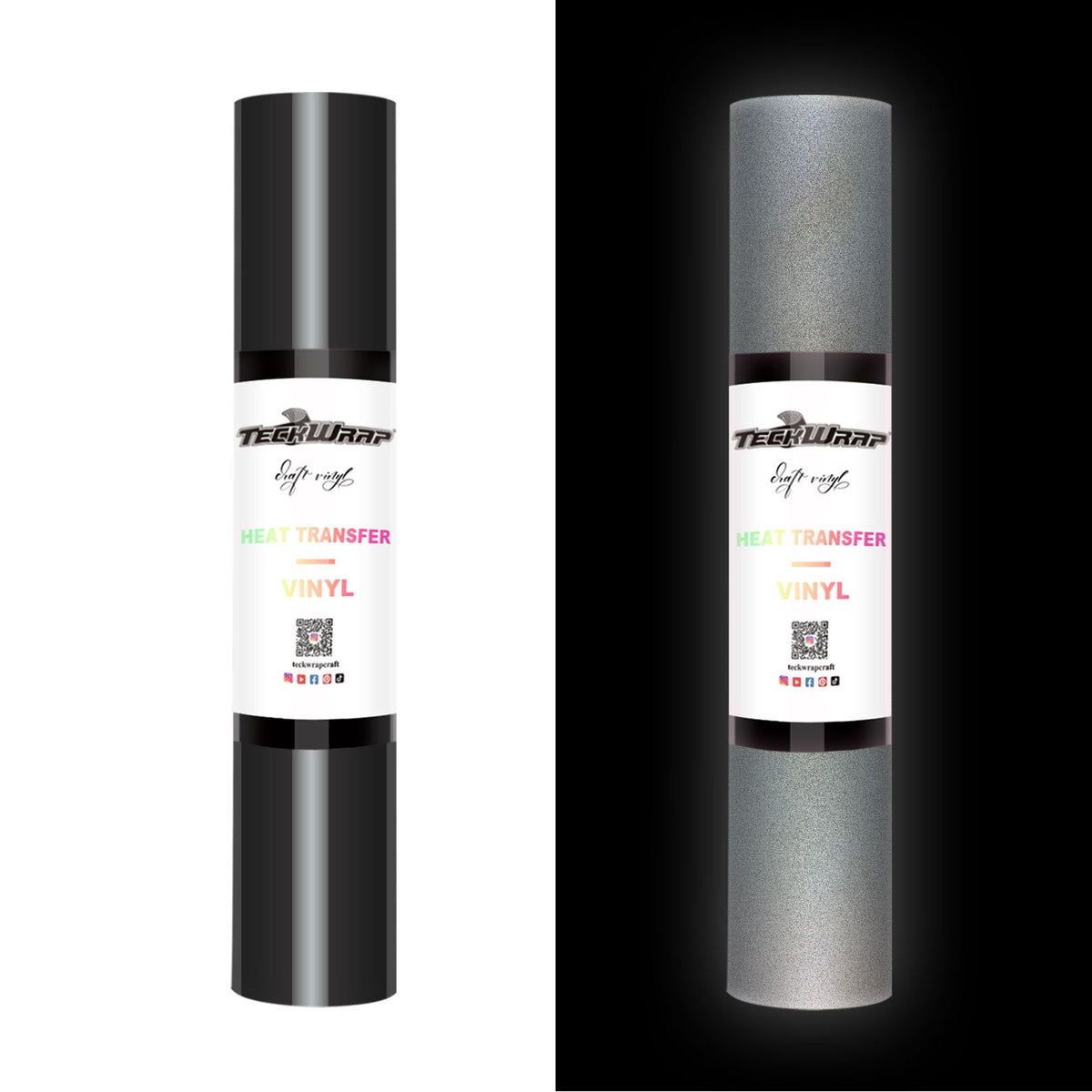 Reflective Heat Transfer Vinyl 5ft Roll - US to US / Ink Black - TeckwrapCraft