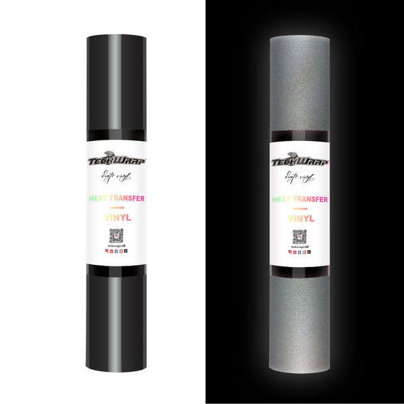 Reflective Heat Transfer Vinyl 5ft Roll - US to US / Ink Black - TeckwrapCraft