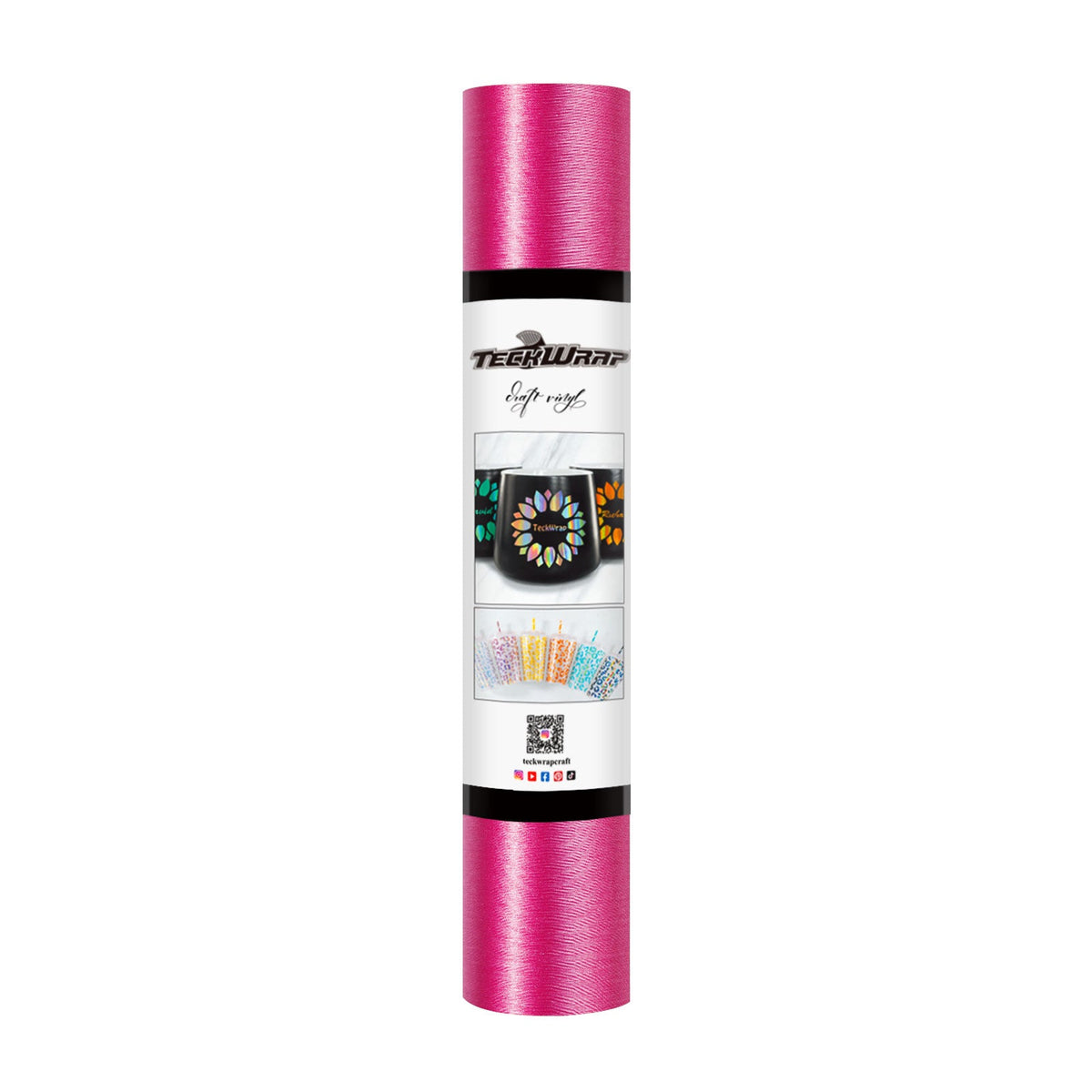 TeckWrap Craft Metallic Satin Chrome Brushed Rose Pink Color