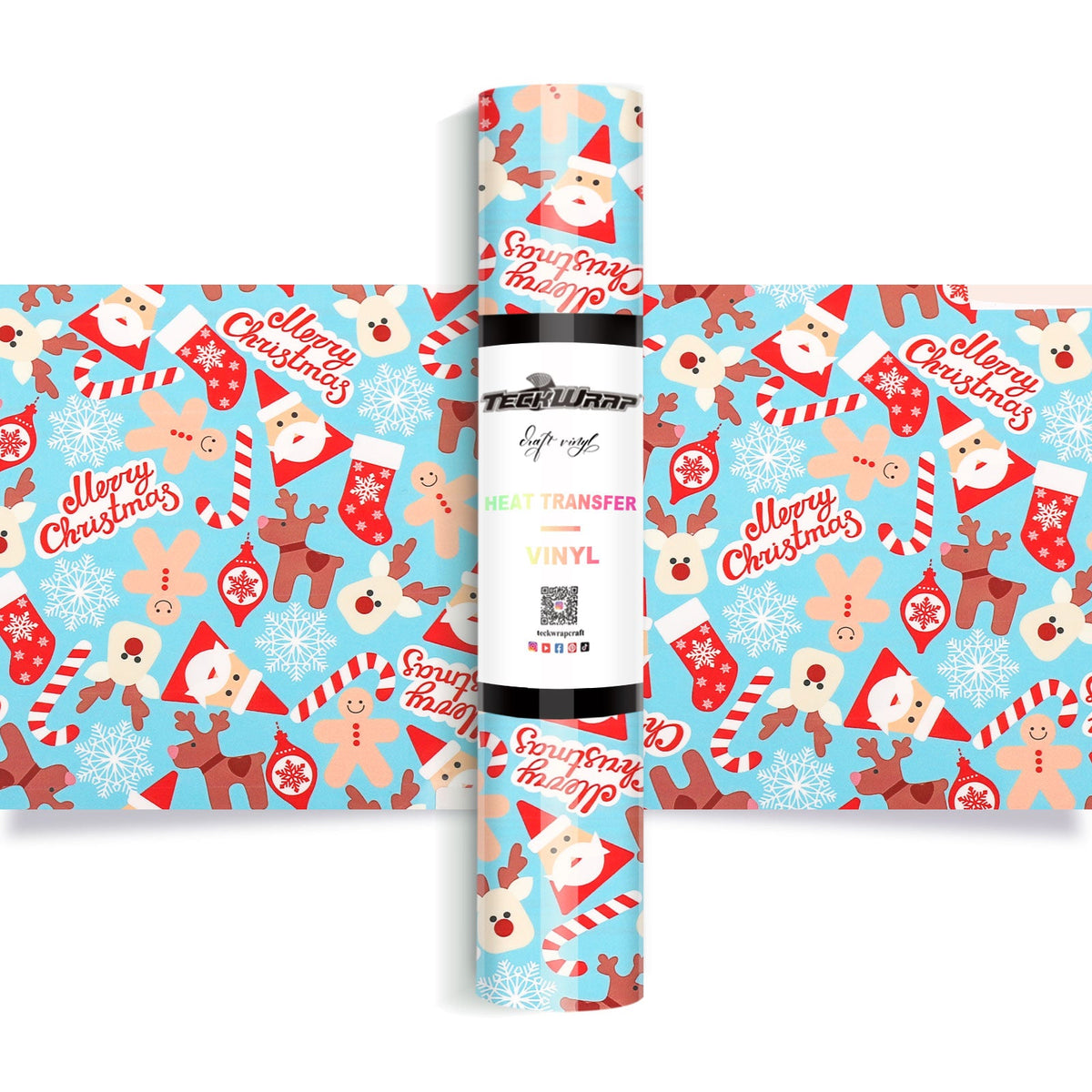 Christmas Pattern Heat Transfer Vinyl - Worldwide / Merry Christmas - TeckwrapCraft