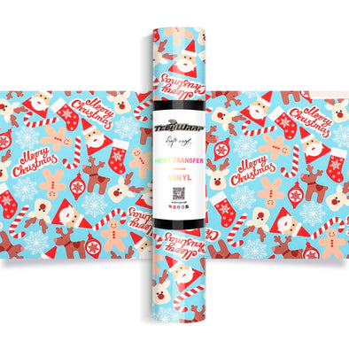 Christmas Pattern Heat Transfer Vinyl - Worldwide / Merry Christmas - TeckwrapCraft
