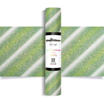 Ombré Glitter Heat Transfer Vinyl 5ft Roll - US to US / Diagonal Matcha - TeckwrapCraft