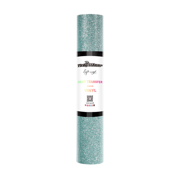 Glitter Heat Transfer Vinyl 5ft roll - US to US / Aqua - TeckwrapCraft
