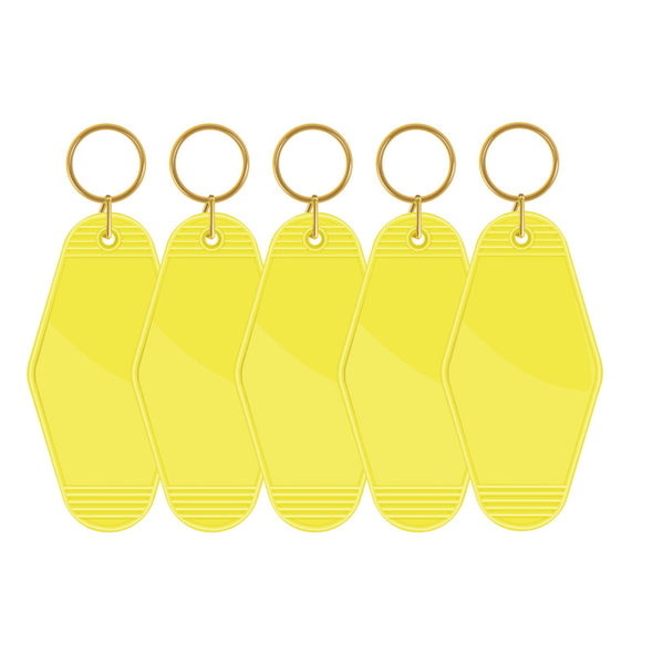 Motel Keychains Blanks - US to US / Carnation Yellow - TeckwrapCraft