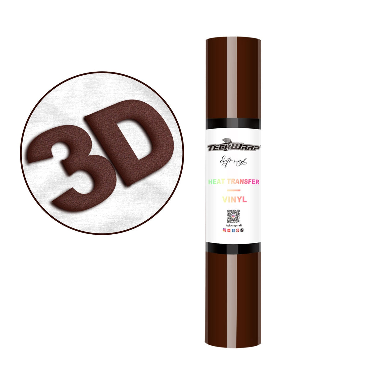 Iron On Puff Heat Transfer Vinyl Foil HTV Craft Vinyl Roll 3D - TeckWrap Craft Europe