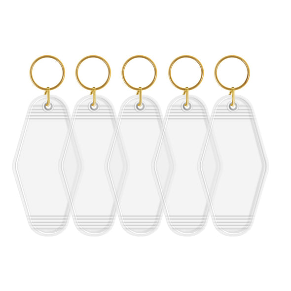 Motel Keychains Blanks - US to US / Clear - TeckwrapCraft
