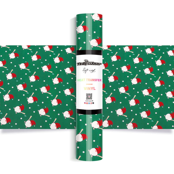 Christmas Pattern Heat Transfer Vinyl - Worldwide / Xmas Santa - TeckwrapCraft