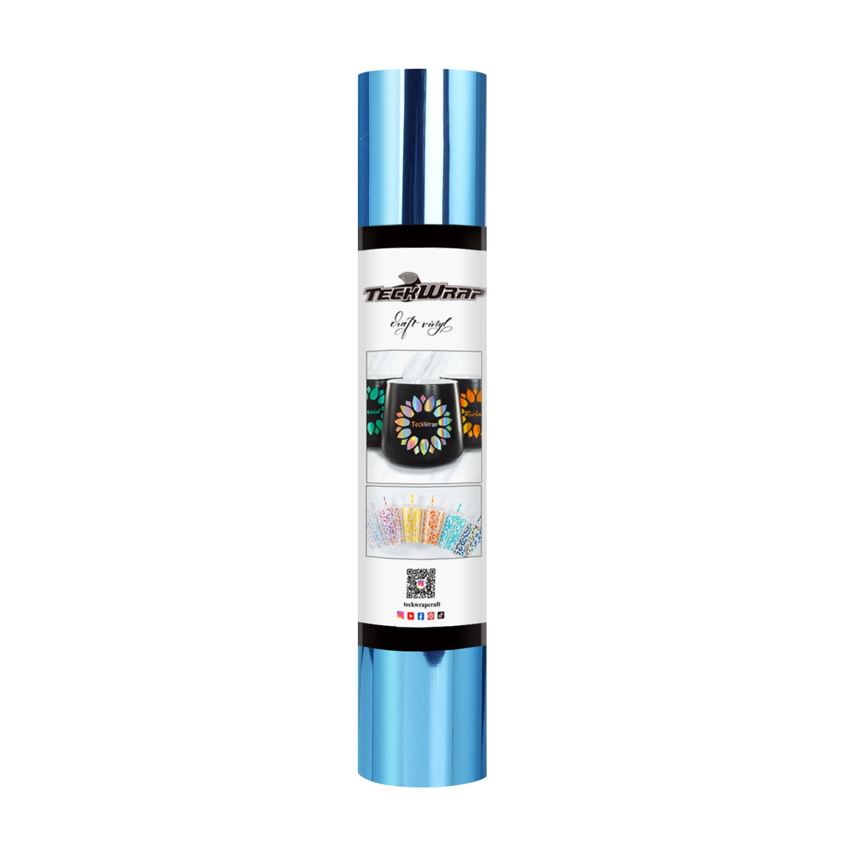 Mirror Chrome Adhesive Vinyl - US to US / 5ft / Cool Blue - TeckwrapCraft