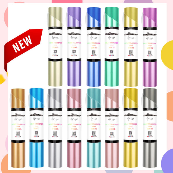 Iron On Metallic Pearlescent Heat Transfer Vinyl - TeckWrap Craft Europe