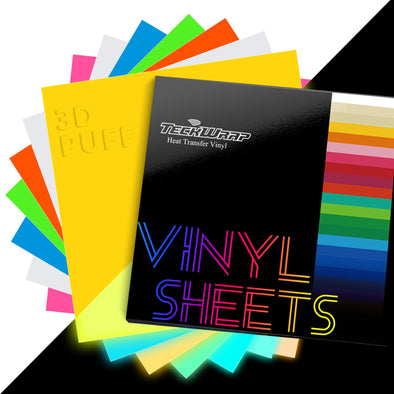 Glow In The Dark Puff HTV Sheets Pack - US to US / Glow In The Dark Puff HTV Pack - TeckwrapCraft