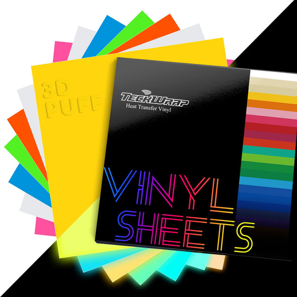 Glow In The Dark Puff HTV Sheets Pack - US to US / Glow In The Dark Puff HTV Pack - TeckwrapCraft
