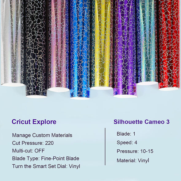 HOLOGRAPHIC ADHESIVE VINYL COBBLESTONE PATTERN SHEETS PACK - TeckWrap Craft Europe