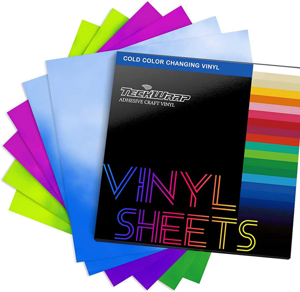 Neon Cold Color Changing Adhesive Vinyl Sheets Pack - TeckWrap Craft Europe