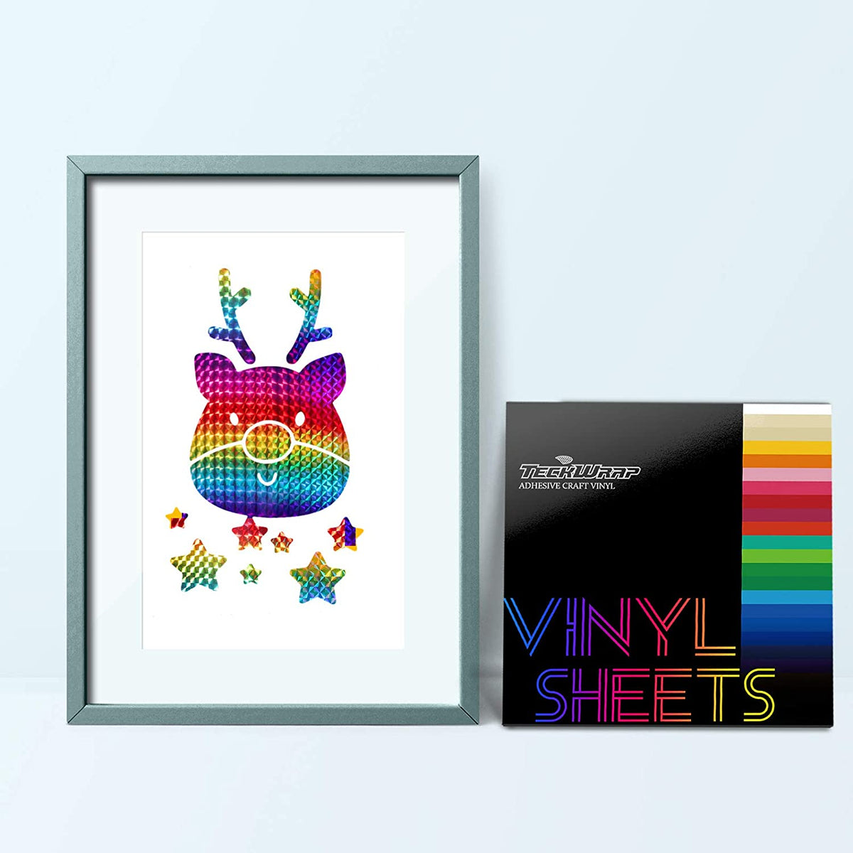 Holographic Permanent Vinyl Sheets  in Rainbow Colors - TeckWrap Craft Europe