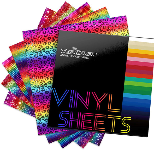 Holographic Permanent Vinyl Sheets  in Rainbow Colors - TeckWrap Craft Europe