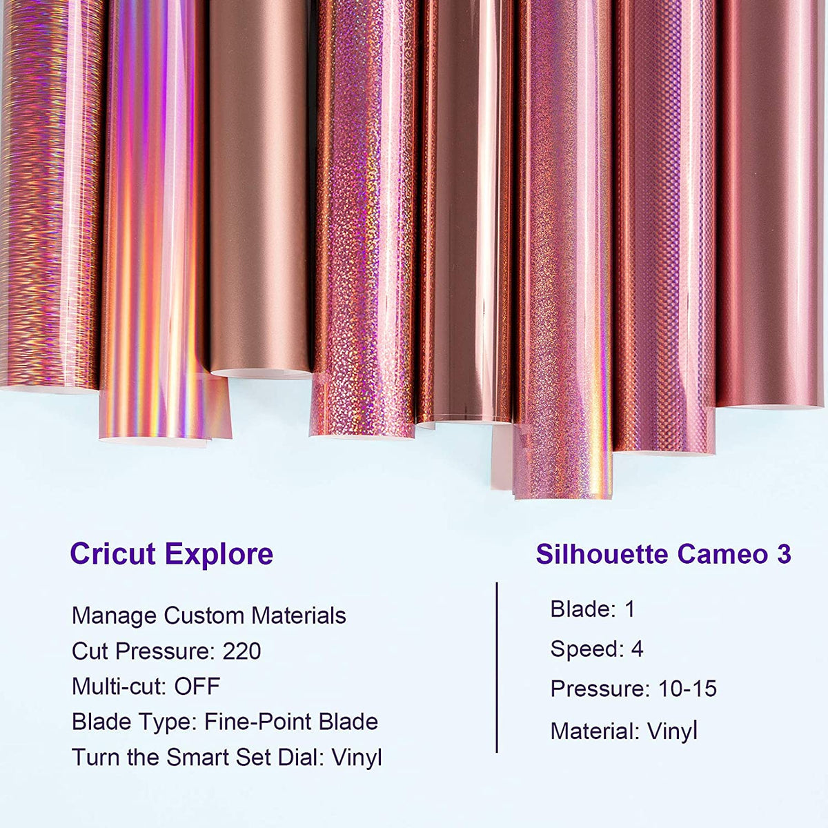 Rose Gold Adhesive Craft Vinyl Sheets Pack - TeckWrap Craft Europe
