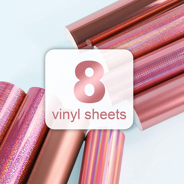Rose Gold Adhesive Craft Vinyl Sheets Pack - TeckWrap Craft Europe