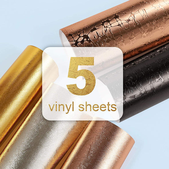 Textured Metallic Adhesive Vinyl Sheets Pack - TeckWrap Craft Europe