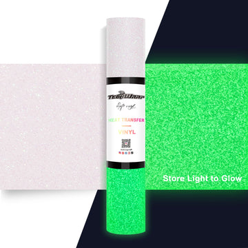 Glitter Glow in the Dark Heat Transfer Vinyl - TeckWrap Craft Europe
