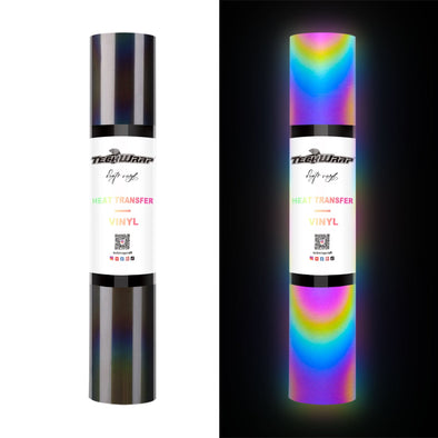 Reflective Heat Transfer Vinyl 5ft Roll - US to US / Rainbow - TeckwrapCraft