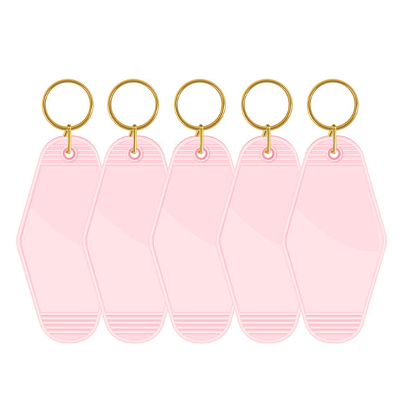 Motel Keychains Blanks - US to US / Pastel Pink - TeckwrapCraft