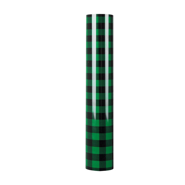 Green and black: Basil green and black plaid.