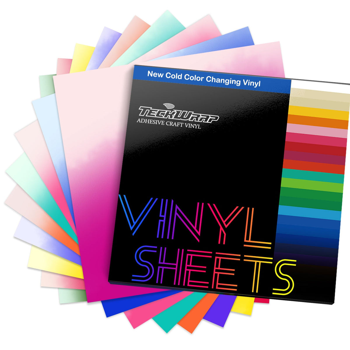 TeckWrap Craft Europe Clear Cold Color Changing Adhesive Vinyl Sheets Pack